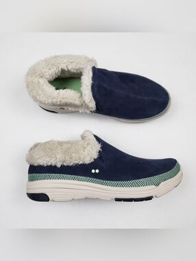 Ryka Like New Adventure Mid Faux Fur Lined Leather Slip On Sneaker Slippers 9.5W
